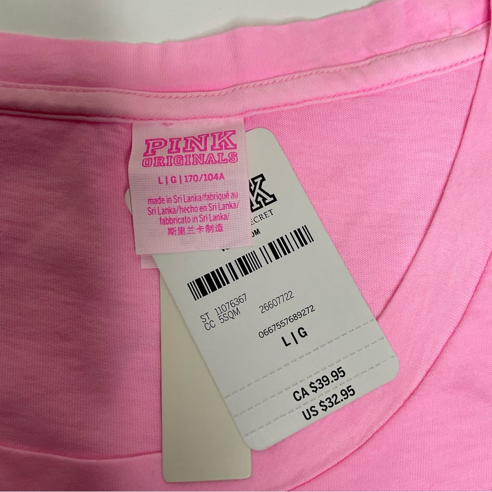 NEW Victoria Secret Pink T-Shirt, Size L - Picture 4 of 4